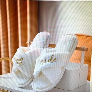 Bride slippers white and gold